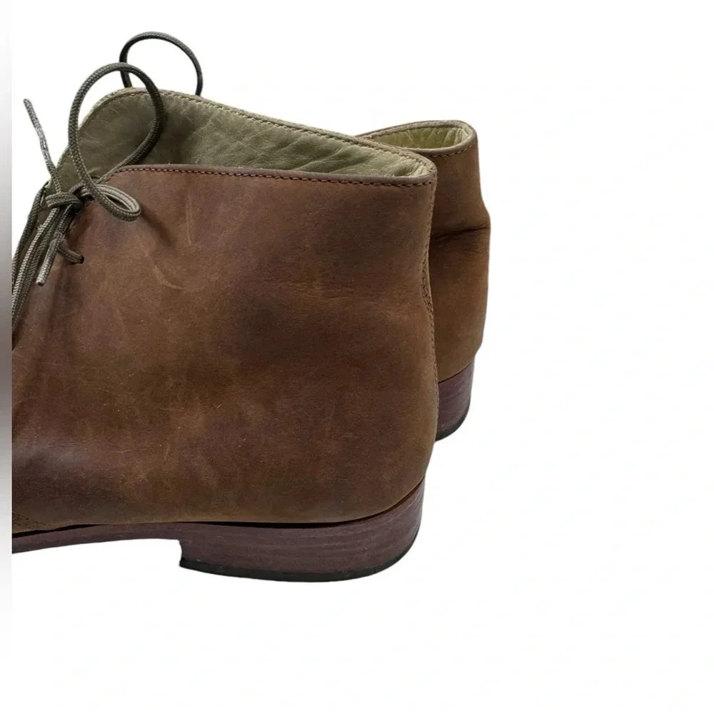 Nisolo Issa chukka boot brown leather lace up point toe 8.5 ankle high